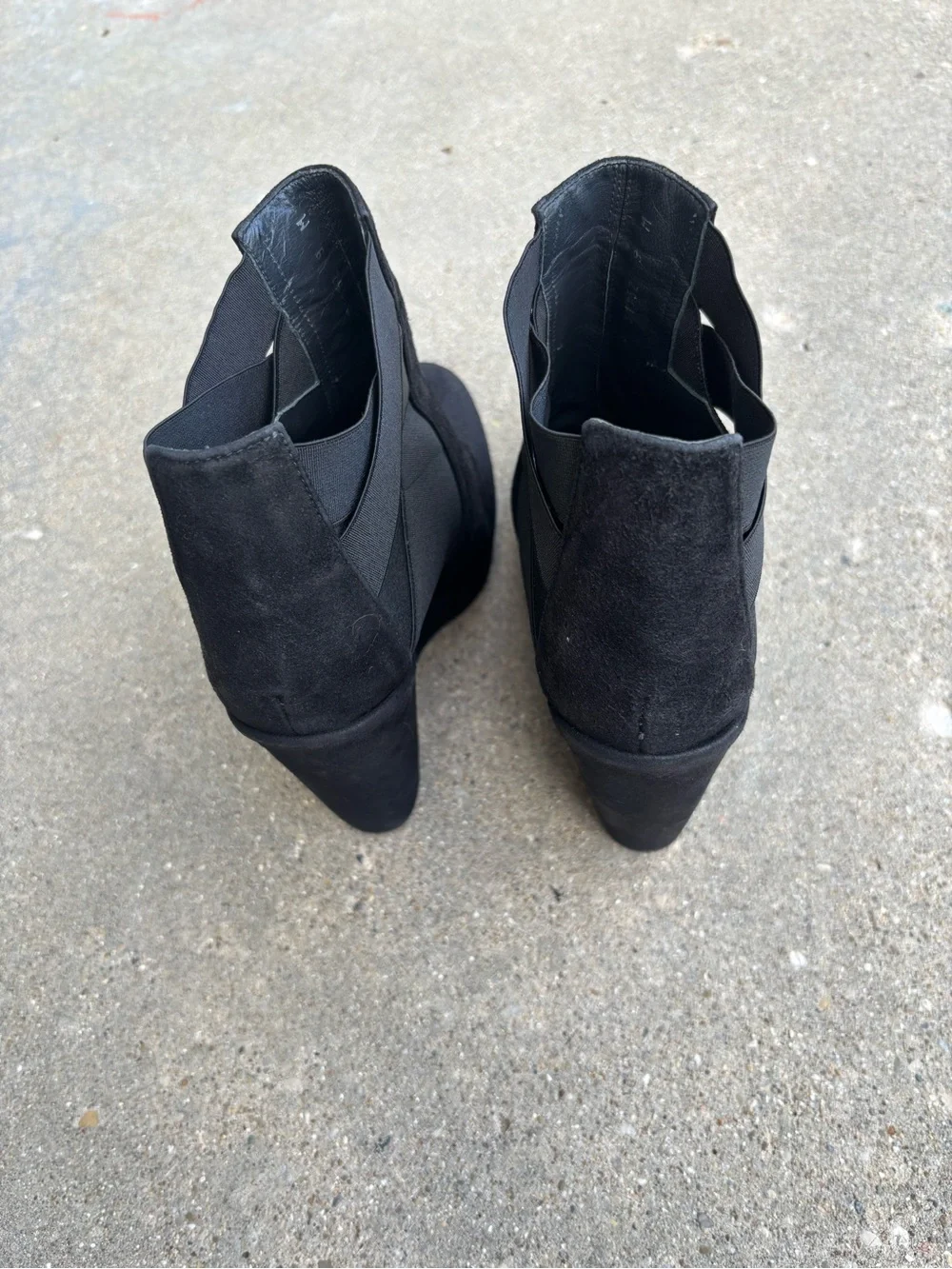 Stuart Weitzman Black Wedge Ankle Boot